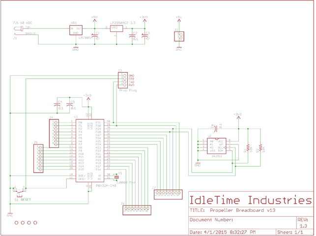 Propeller Breadboard schematic